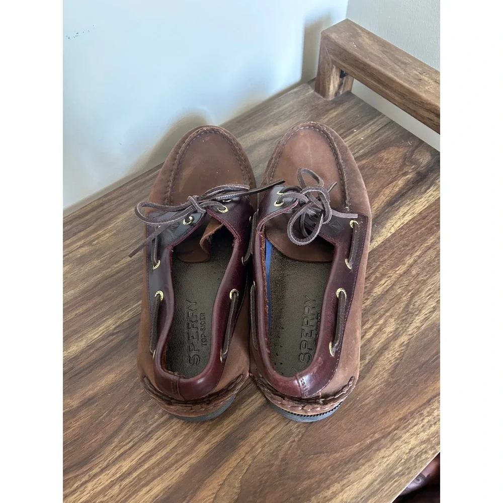 Sperry Top-Sider Mens Authentic Original 2-Eye Brown Leather Boat Shoes 0195412